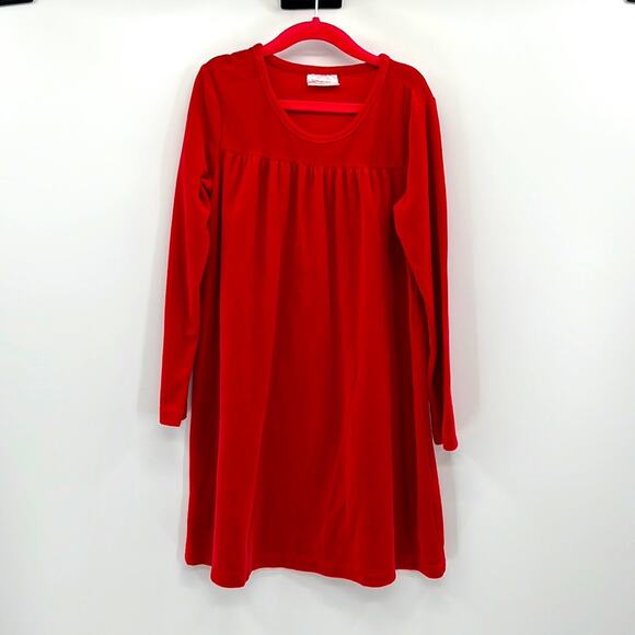 Hanna Andersson long sleeve velvet dress - 8 - Red - Picture 1 of 7